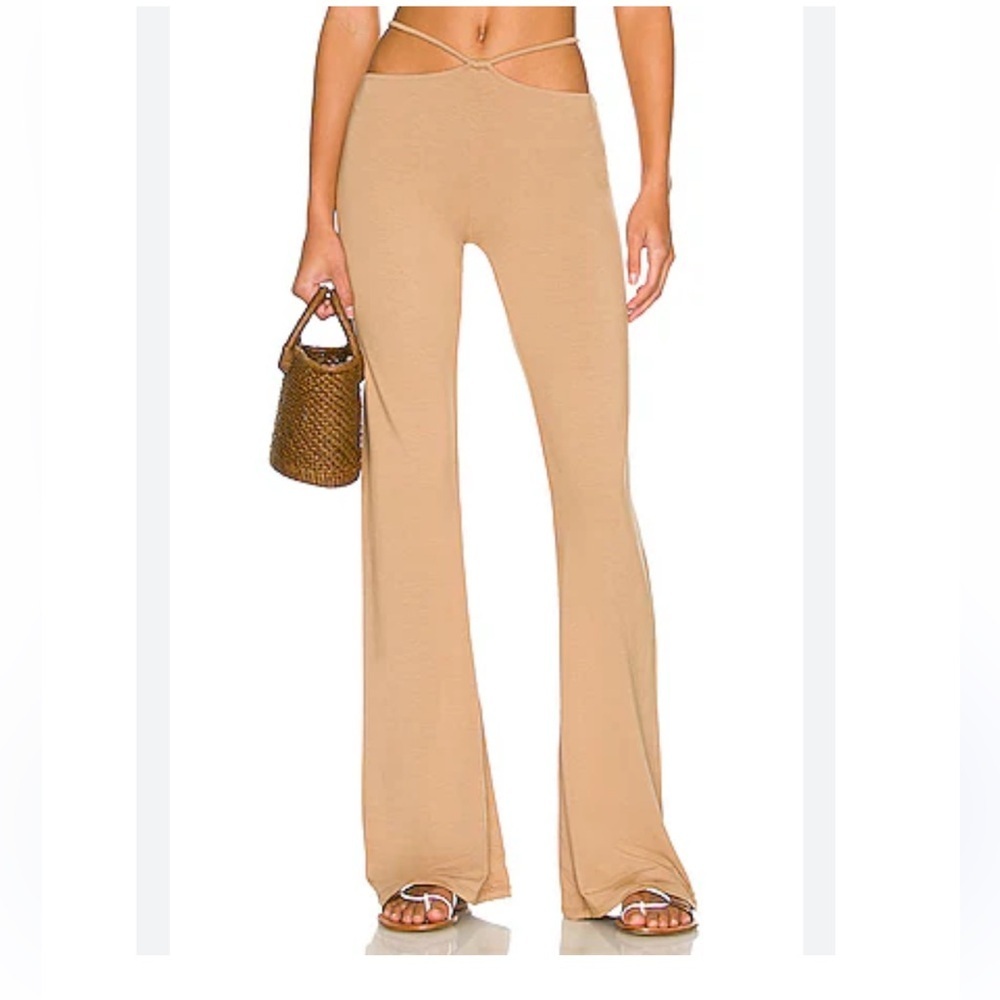 Indah body Jessie string pull on flare pant tan nude size 1 / small